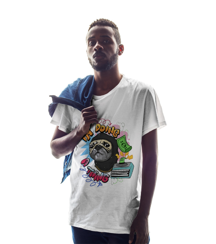 Roodabeguh Im Doing A Thing Funny Sloth In With Money And Typewriter T-Shirt