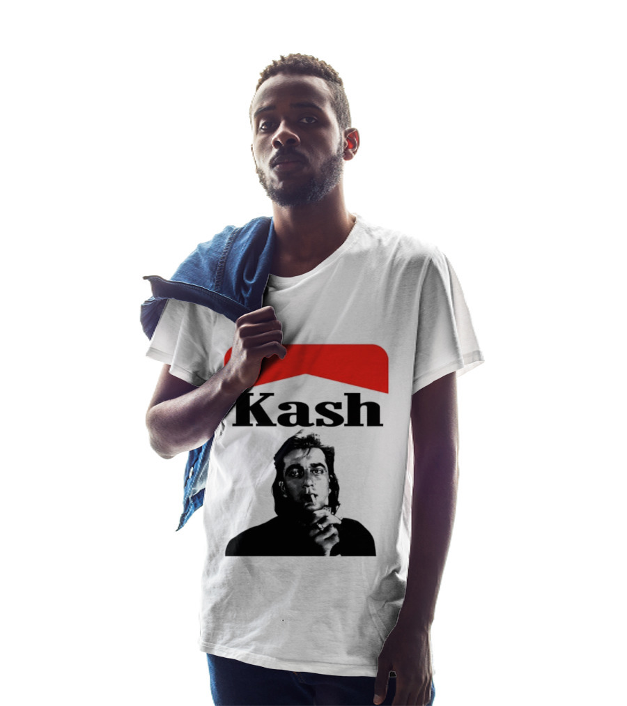 Kash Sanjay Dutt Smoking Iconic Red V Shape T-Shirt