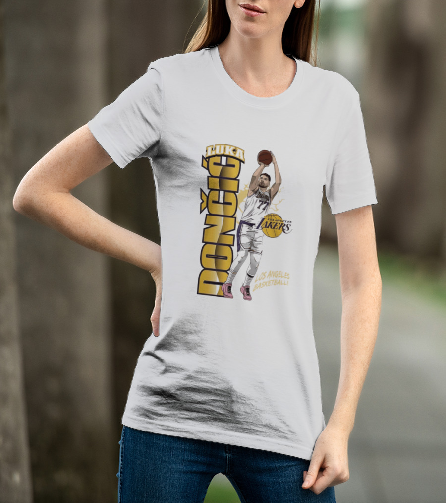 Los Angeles Lakers Luka Dončić Basketball Moment 2026 NBA T-Shirt