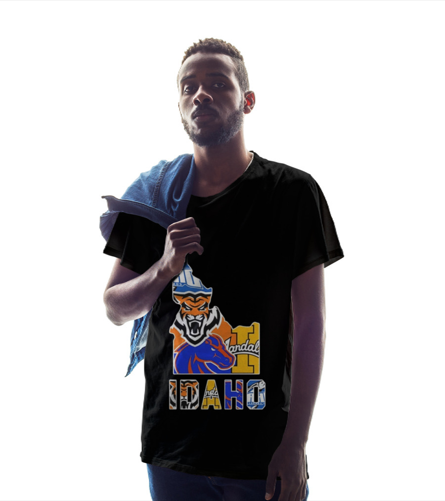 Idaho State Bengals Boise State Broncos Vandals Map Collage 2026 T-Shirt