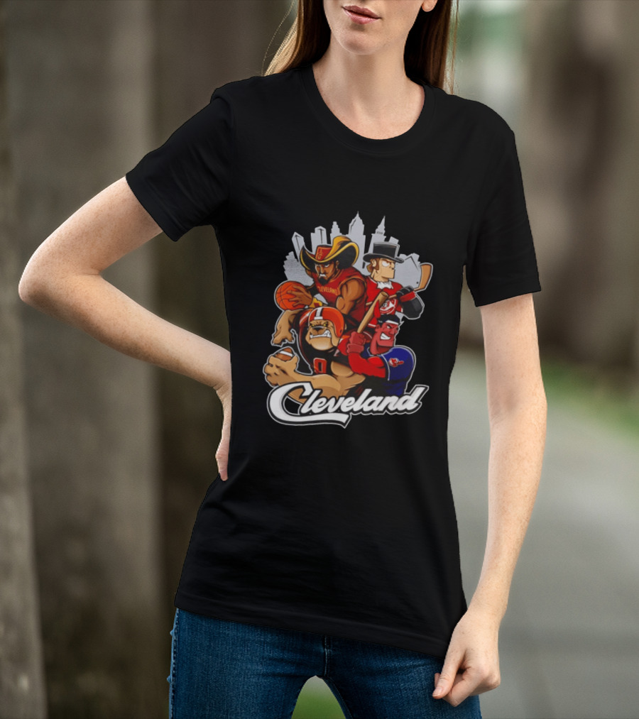 Cleveland Sports Teams Skyline Mashup 2026 T-Shirt