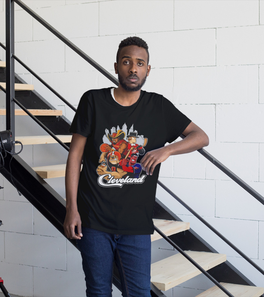 Cleveland Sports Teams Skyline Mashup 2026 T-Shirt