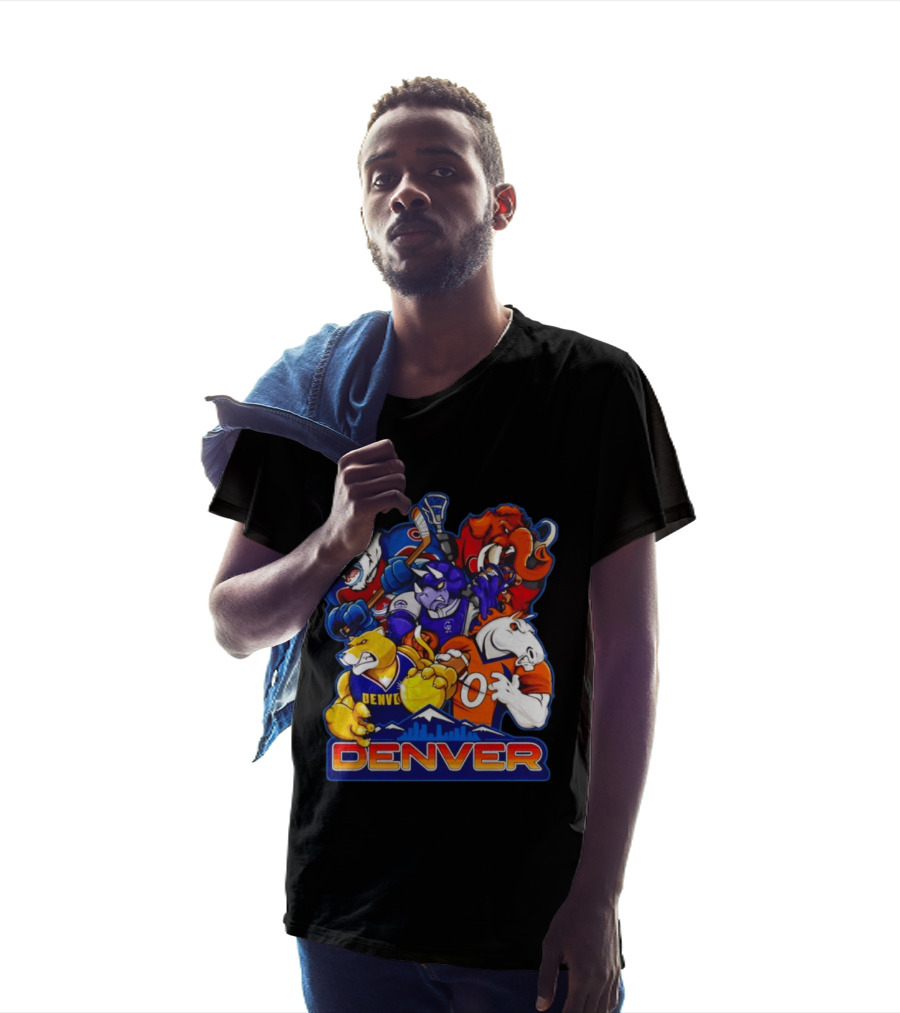 Denver Sports Teams Mascot Collage Featuring Iconic City T-Shirt