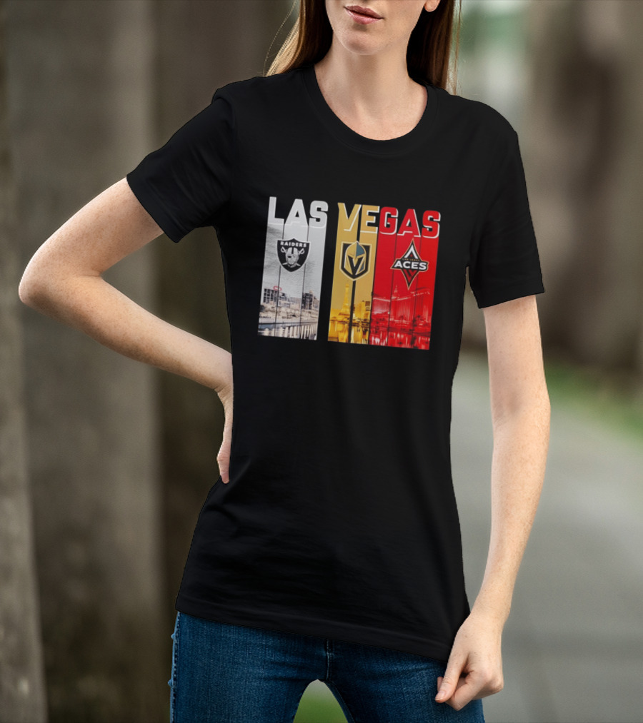 Las Vegas Raiders Golden Knights Aces Skyline T-Shirt