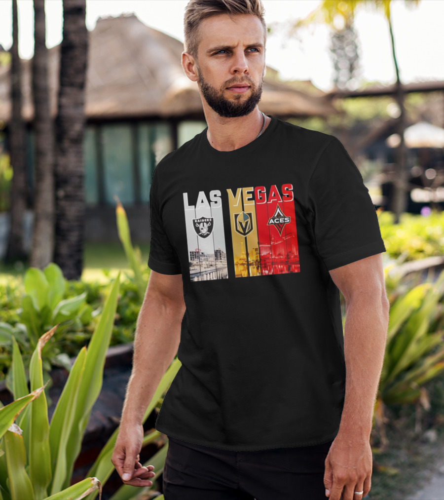 Las Vegas Raiders Golden Knights Aces Skyline T-Shirt