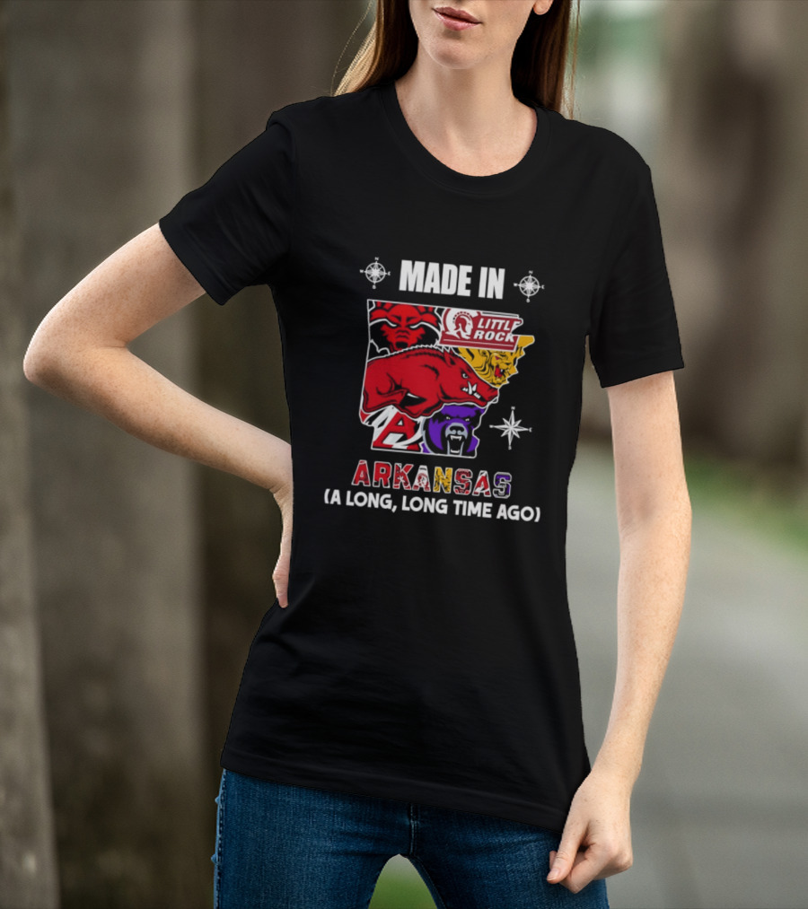 Made In Arkansas Little Rock Map A Long Long Time Ago T-Shirt