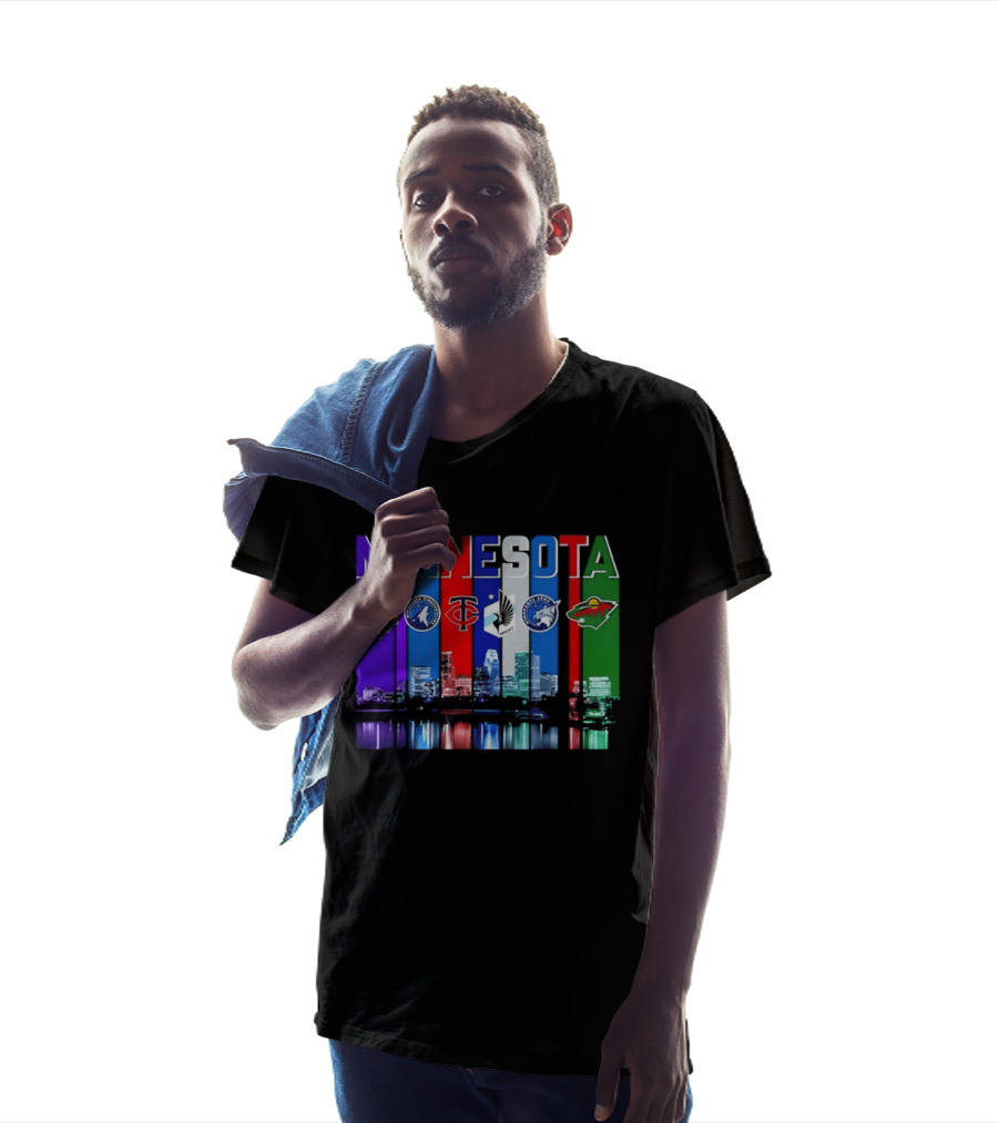 Minnesota Vikings Timberwolves Twins Lynx Wild Skyline 2026 T-Shirt