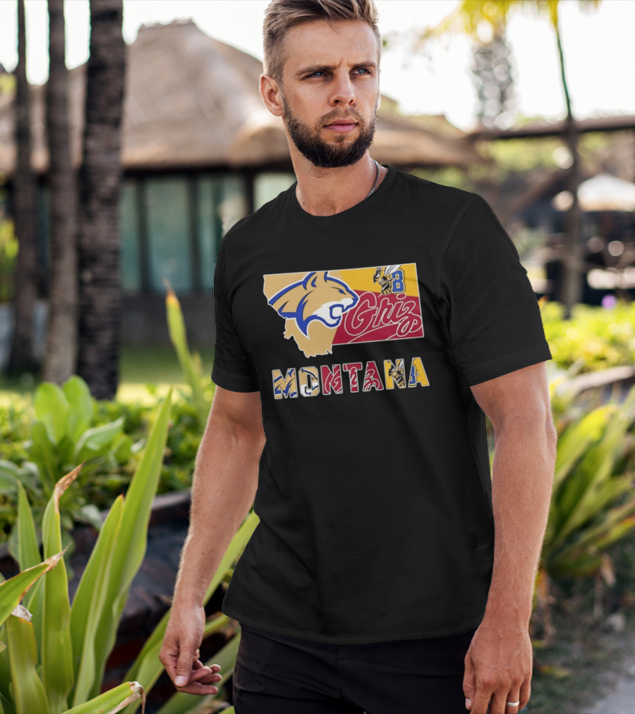 Montana Bobcats Griz 2026 College Football Map T-Shirt