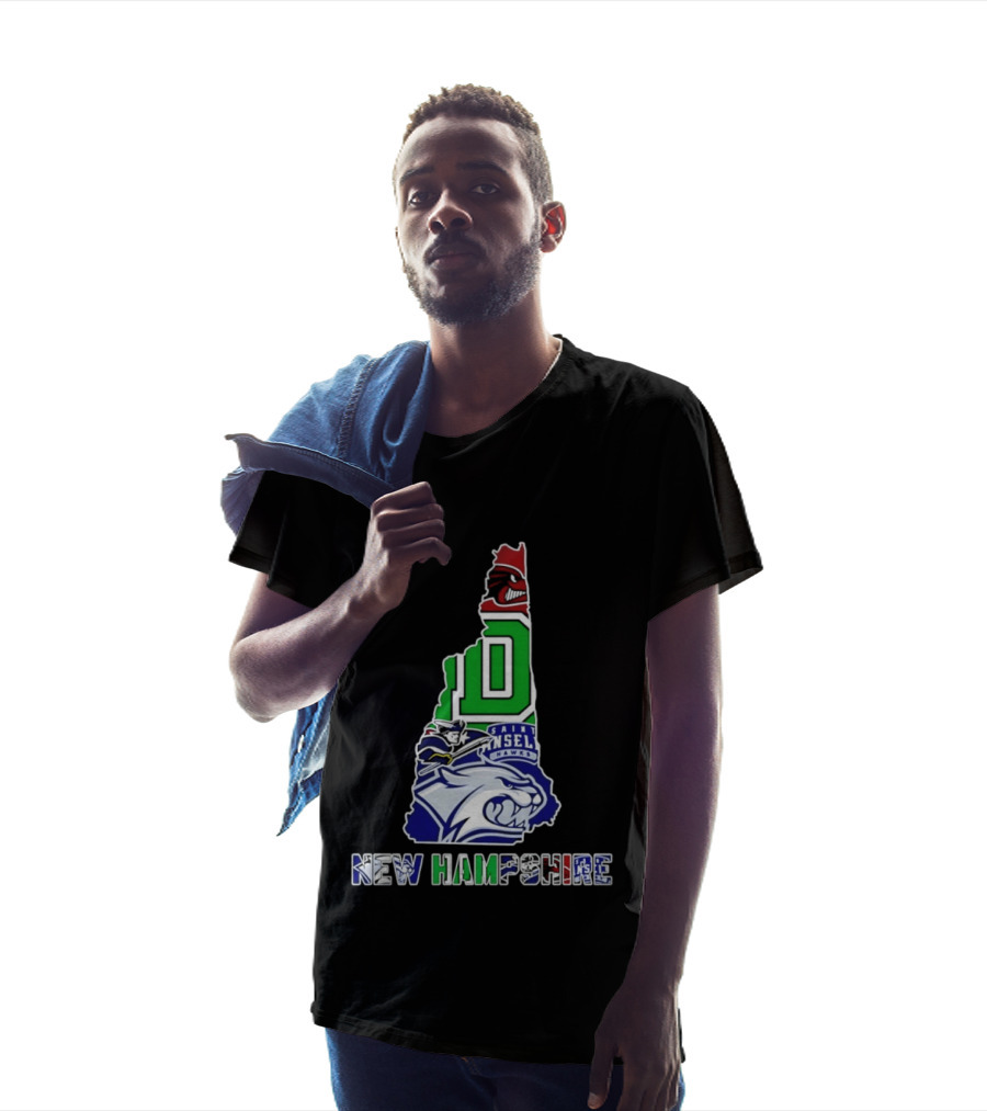 New Hampshire State Map Saint Anselm Hawks Wildcats Dartmouth Big Green 2026 T-Shirt