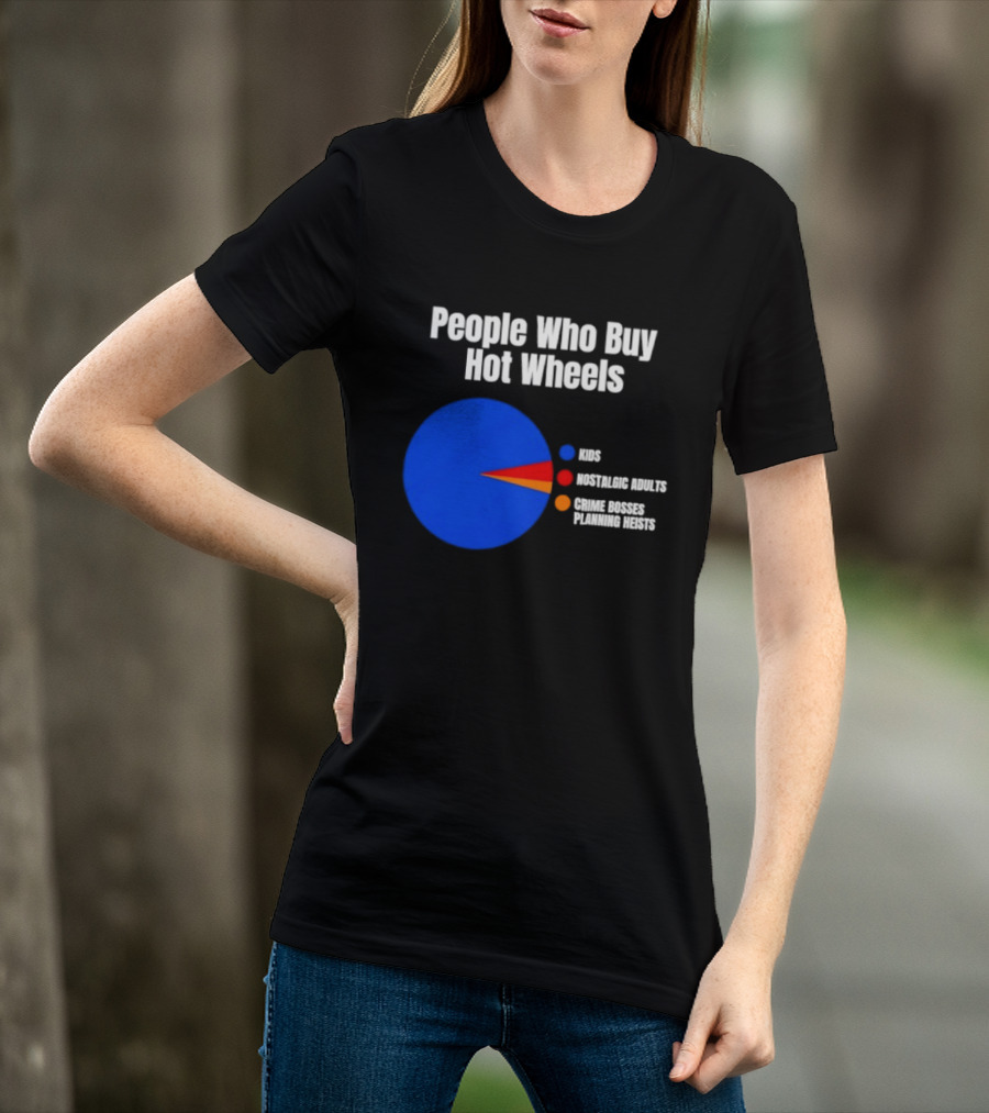 People Who Buy Hot Wheels Nostalgic Adults Crime Bosses Planning Heists Pie Chart T-Shirt