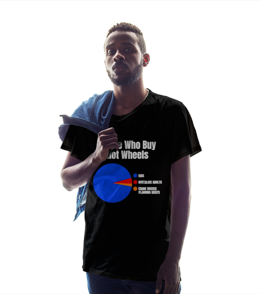 People Who Buy Hot Wheels Nostalgic Adults Crime Bosses Planning Heists Pie Chart T-Shirt