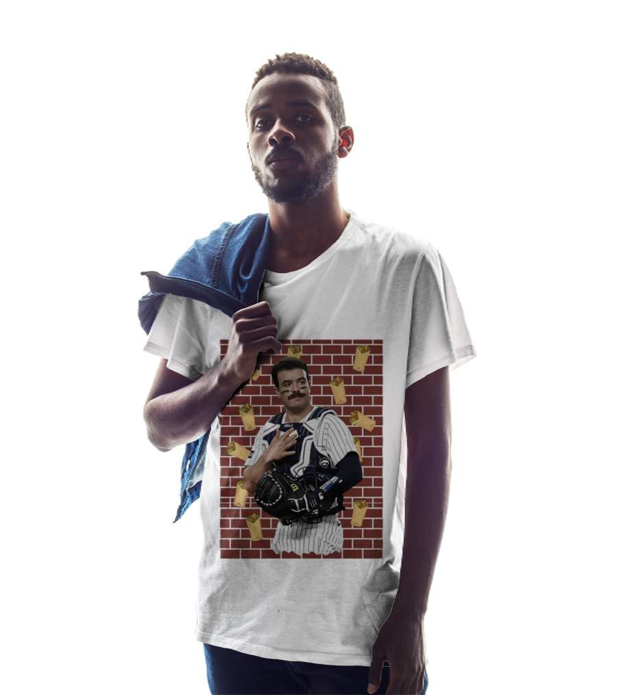 Yankees Austin Wells Catcher With Brick Wall And Burrito T-Shirt