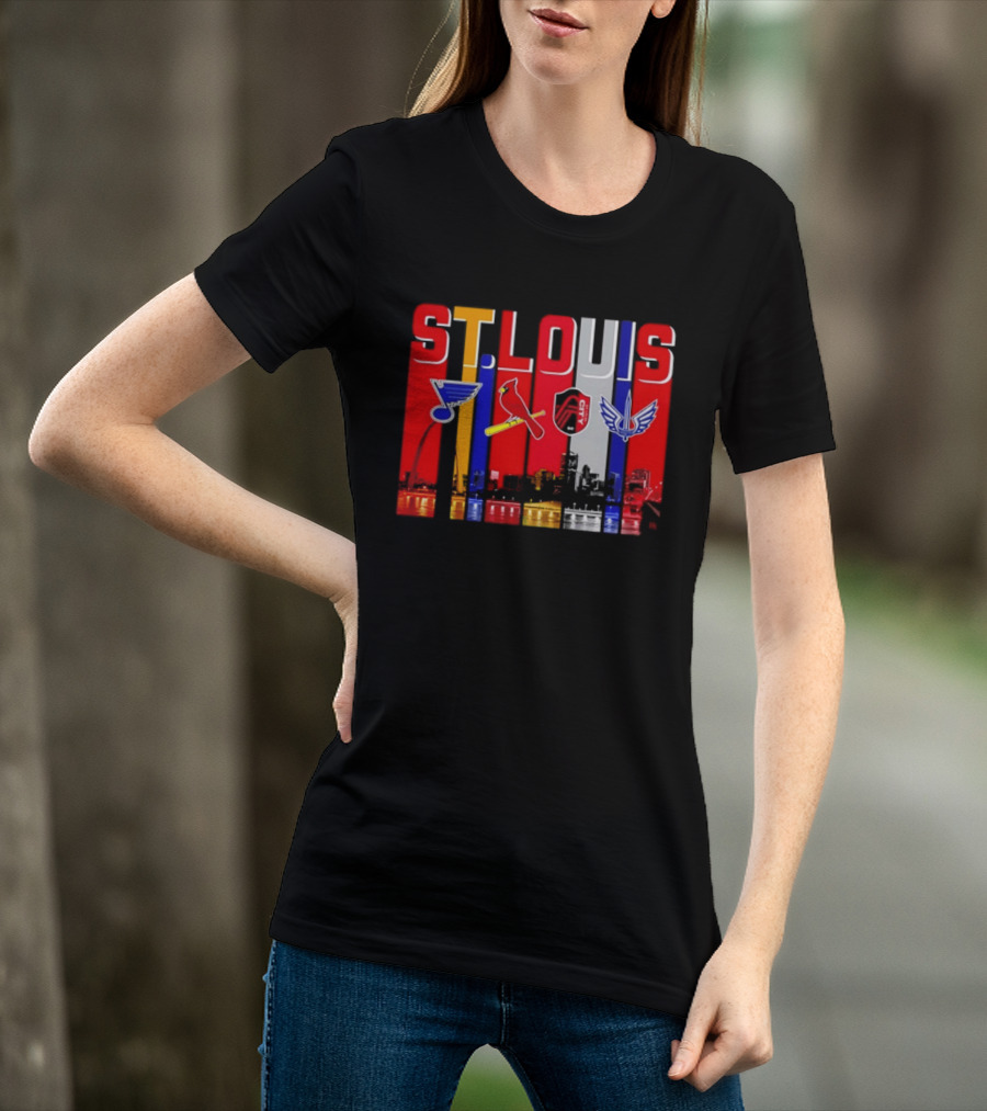 St Louis City Blues Cardinals BattleHawks Skyline Season 2026 T-Shirt