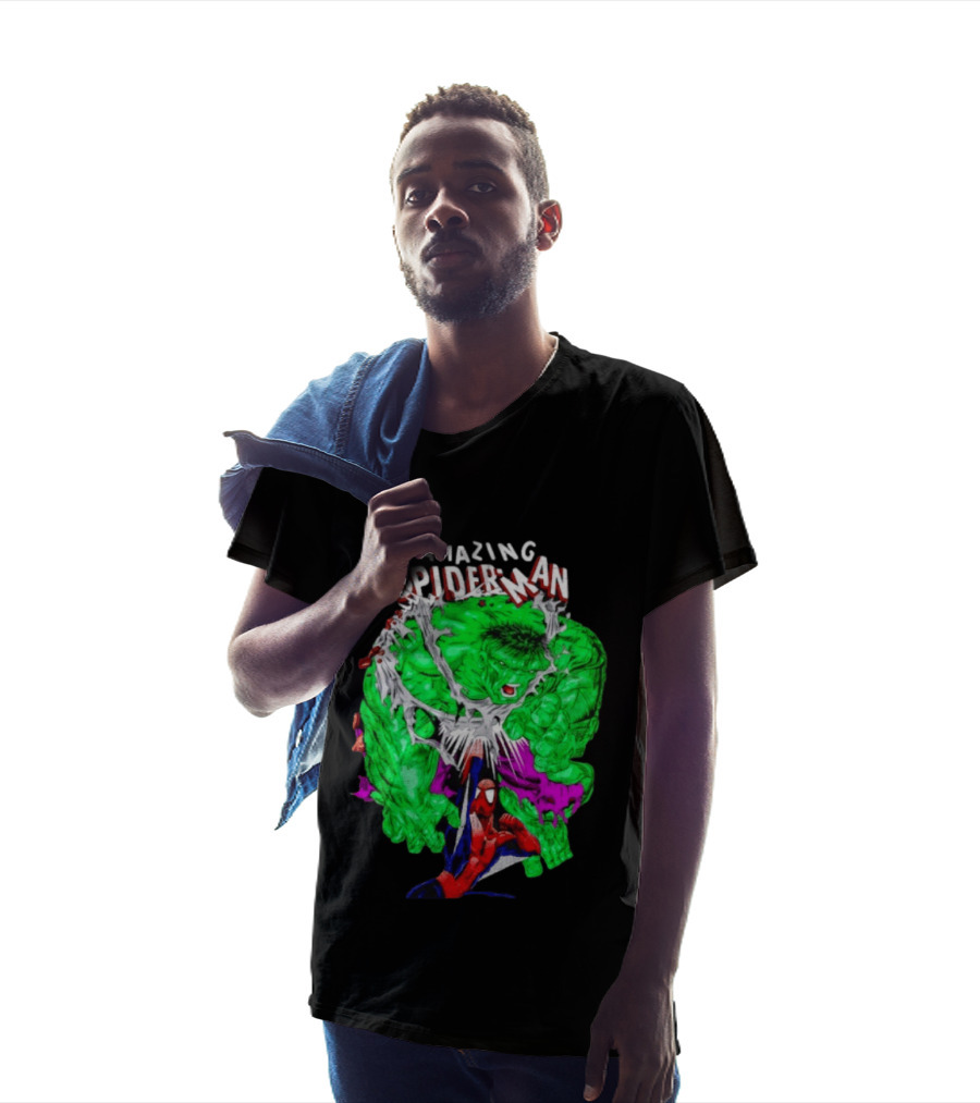 The Amazing Spider Man The Incredible Hulk Comic Style Showdown T-Shirt
