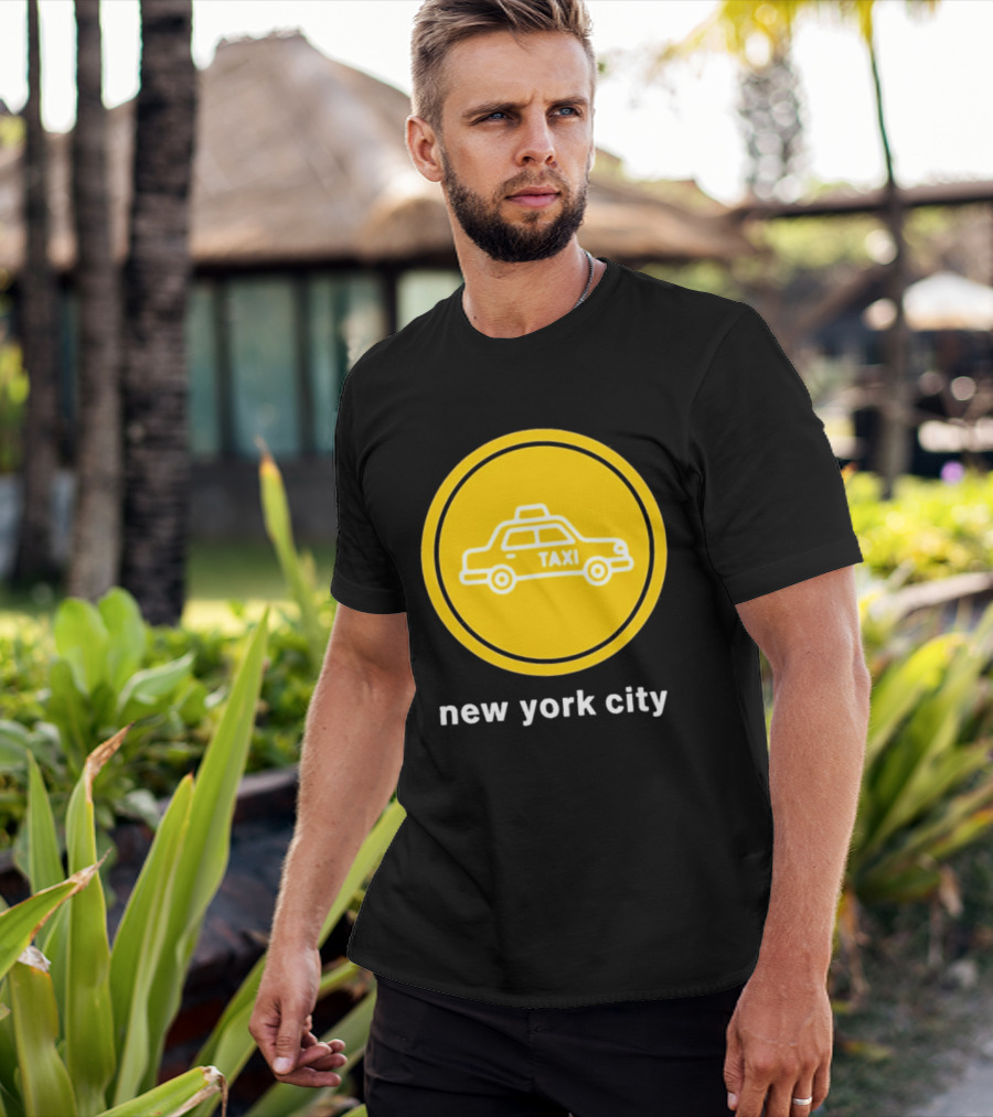 New York City Taxi Cab Blink 182 Iconic Yellow Circle T-Shirt