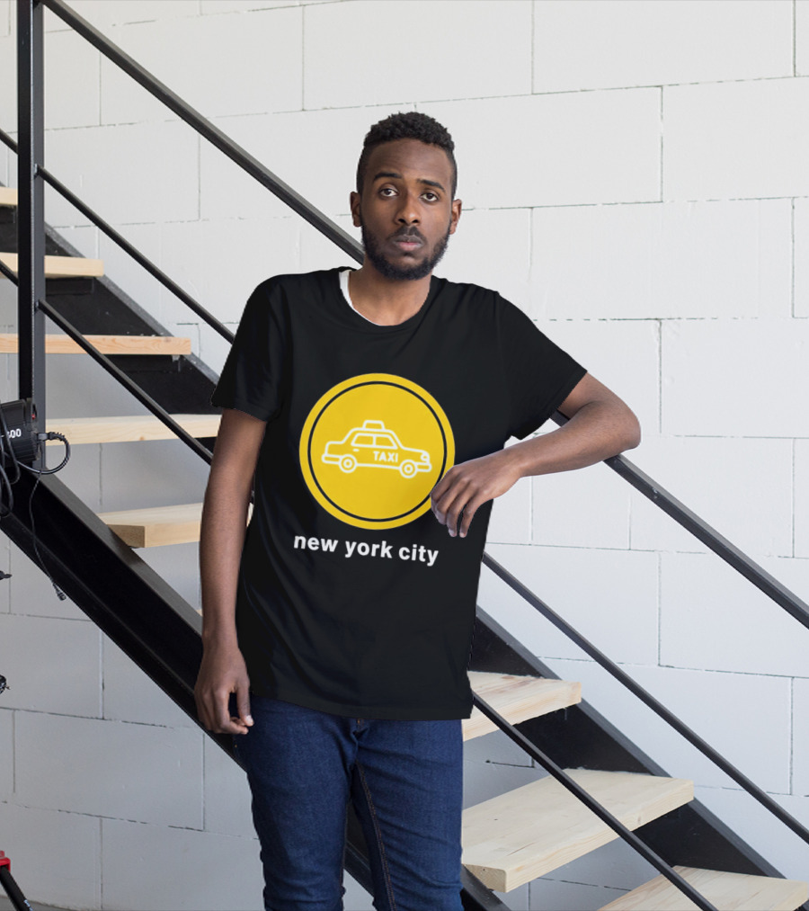 New York City Taxi Cab Blink 182 Iconic Yellow Circle T-Shirt