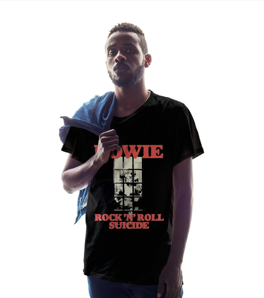Bowie Rock N Roll Suicide Vintage Block T-Shirt