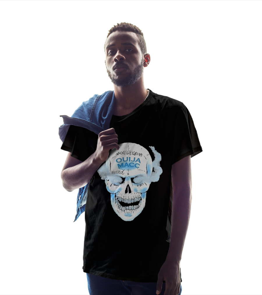 Ouija Macc Skull Blessed Trash Smoke Effect Design D 977 T-Shirt
