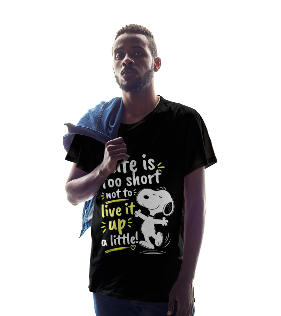 Snoopy Life Is Too Short Live It Up A Little Peanuts Cartoon T-Shirt