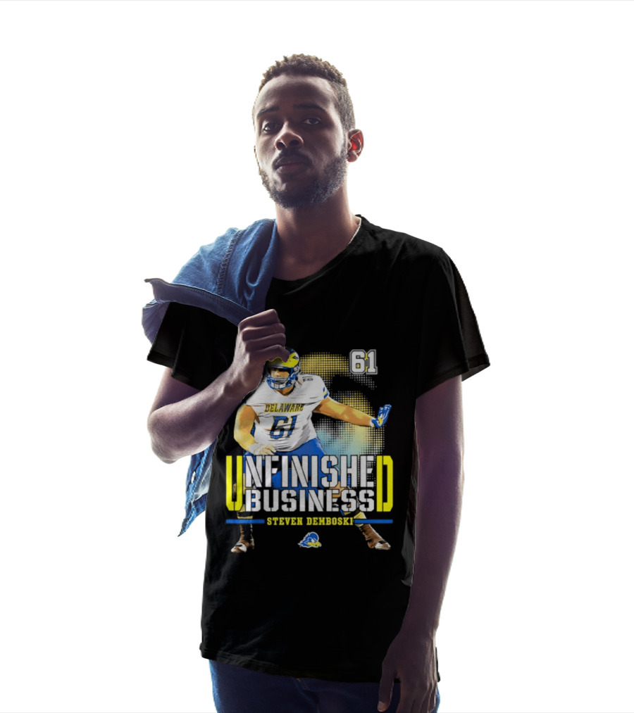 Steven Demboski 61 Delaware Unfinished Business NCAA Football T-Shirt