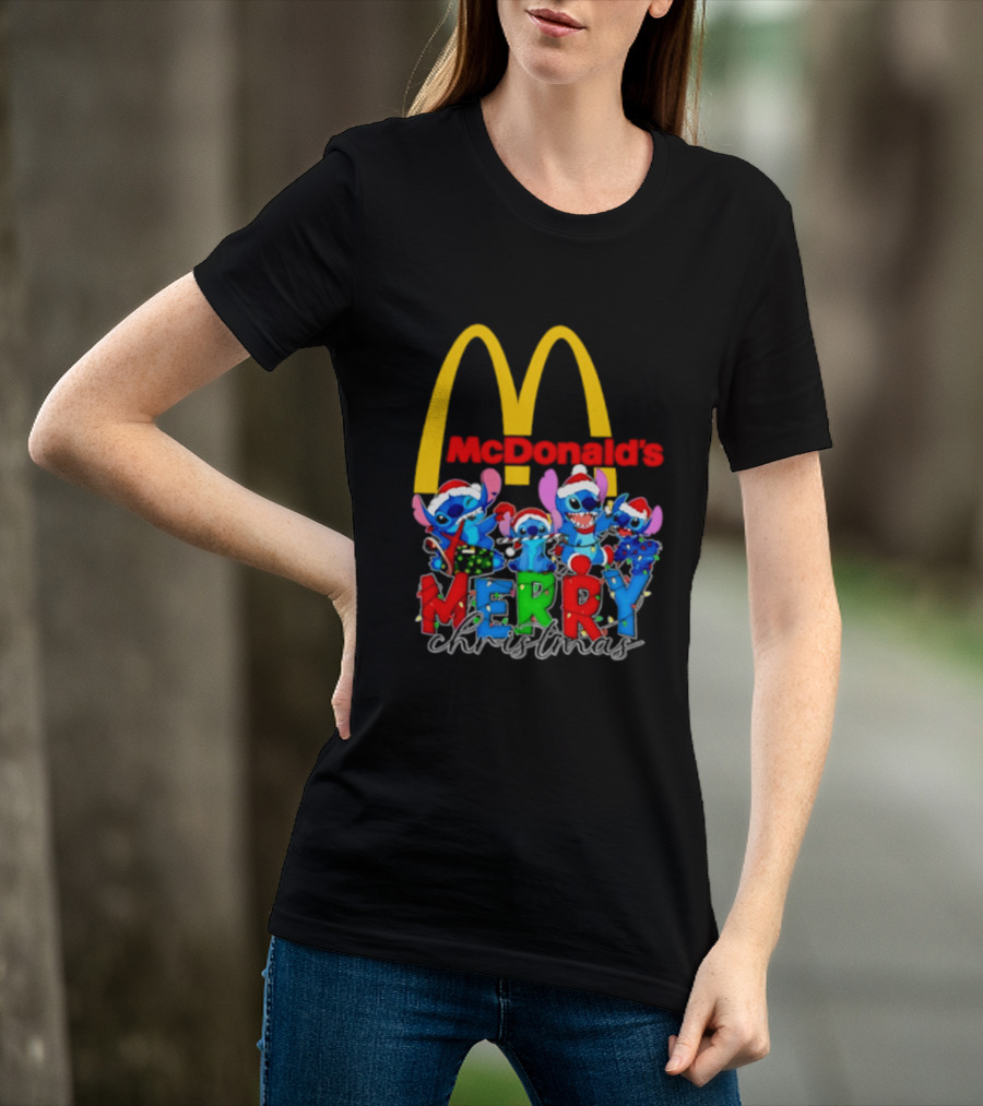 McDonald's Stitch Merry Christmas 2025 T-Shirt