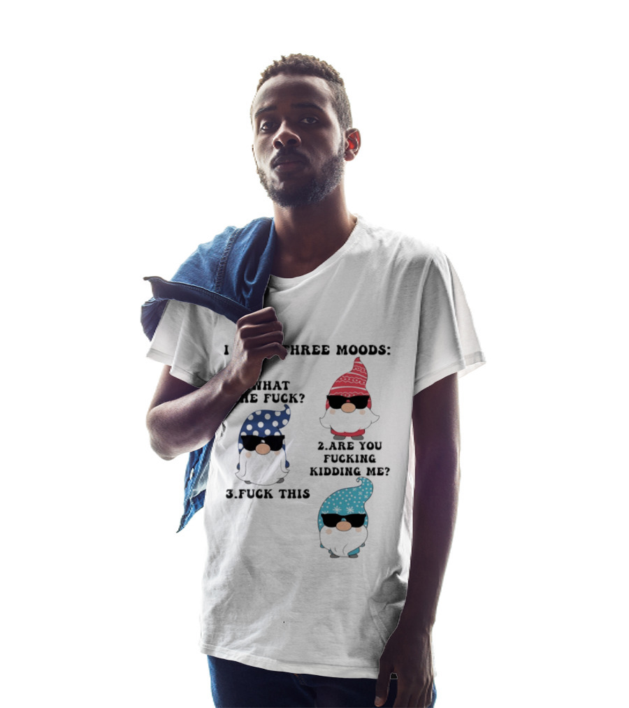 I Have Three Moods What The Fuck Are You Fucking Kidding Me Fuck This Gnome T-Shirt