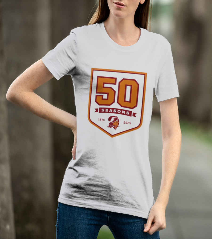 Bucky Irving 7 Tampa Bay Buccaneers 50 Seasons 1976 2025 T-Shirt