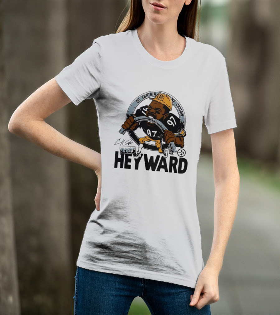 Pittsburgh Steelers Captain Cam Heyward Caricature NFL Number 97 T-Shirt