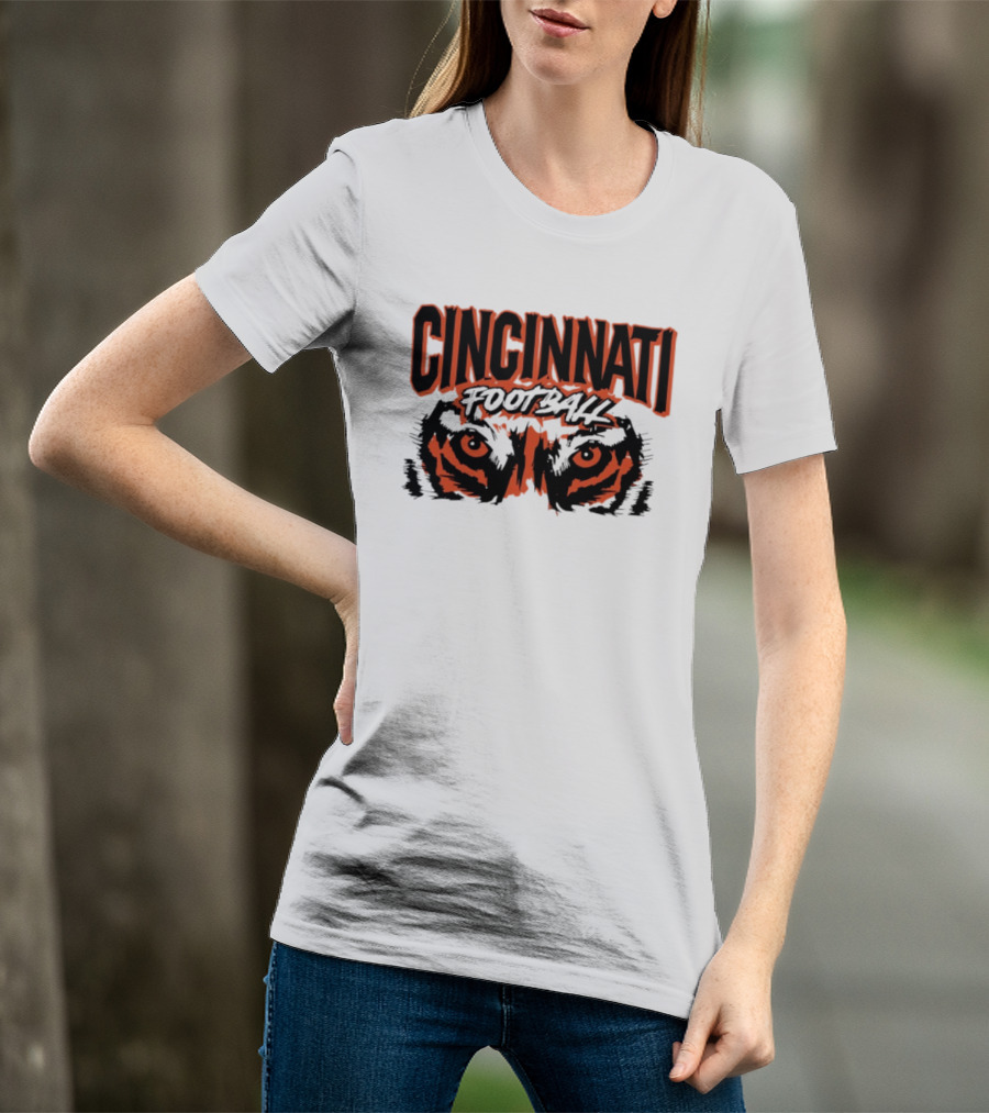 Cincinnati Football Tiger Eyes Grunge T-Shirt