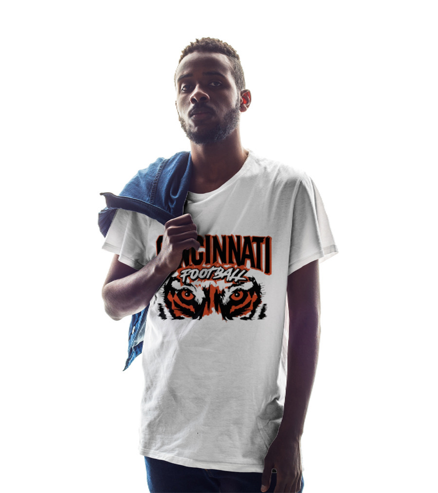 Cincinnati Football Tiger Eyes Grunge T-Shirt