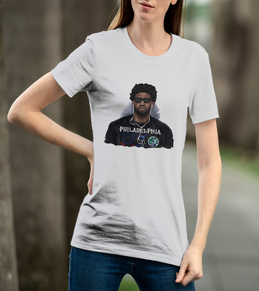 Philadelphia Joel Embiid Wired Earphones Basketball 76ers T-Shirt