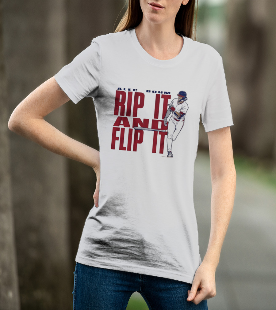 Philadelphia Phillies Alec Bohm Rip It And Flip It Baseball Player T-Shirt