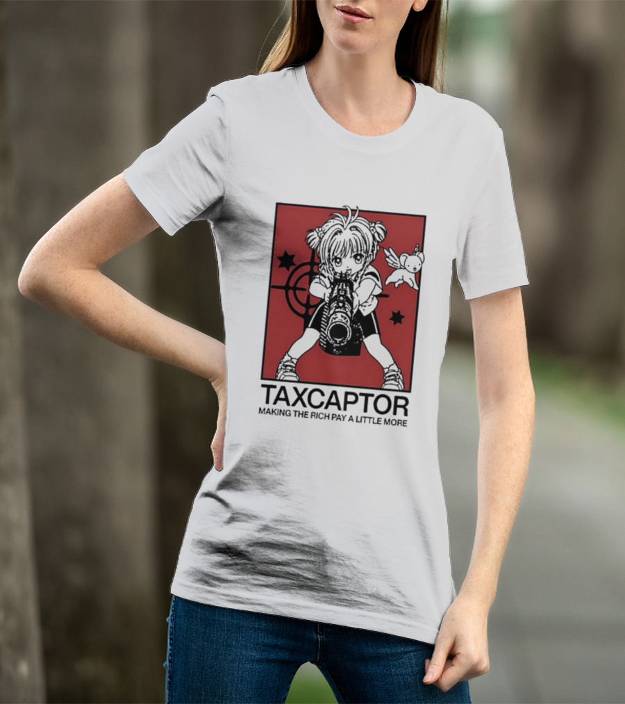 Sakura Cardcaptor Taxcaptor Making The Rich Pay A Little More Bold Anime Mashup T-Shirt