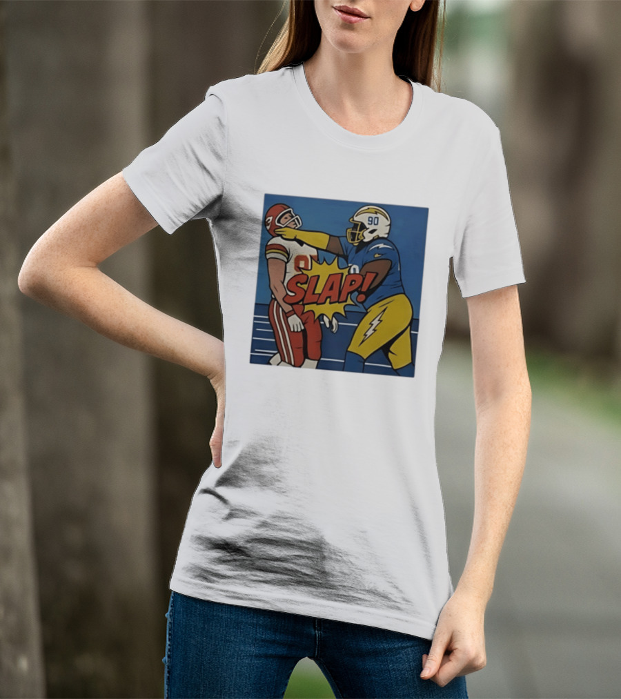SLAP Teair Tart Hits Travis Kelce Helmets Chargers Chiefs Football T-Shirt