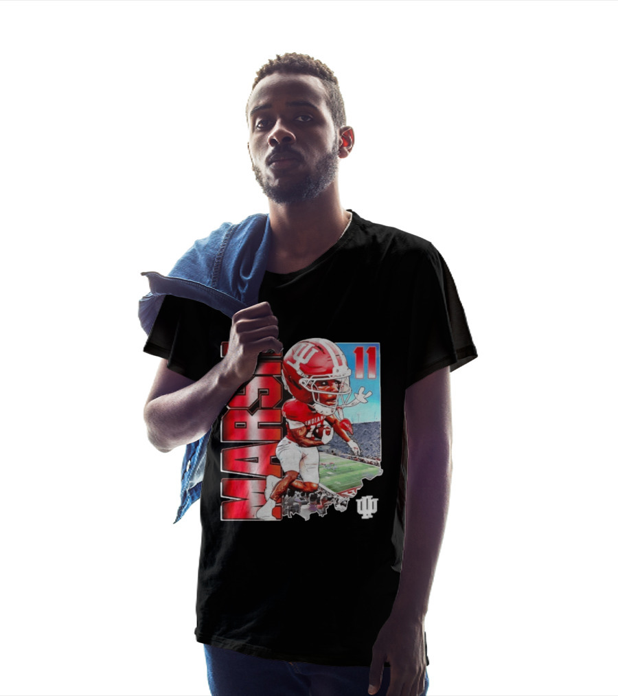 Nick Marsh Indiana Hoosiers Football Caricature 11 Stadium Scene T-Shirt