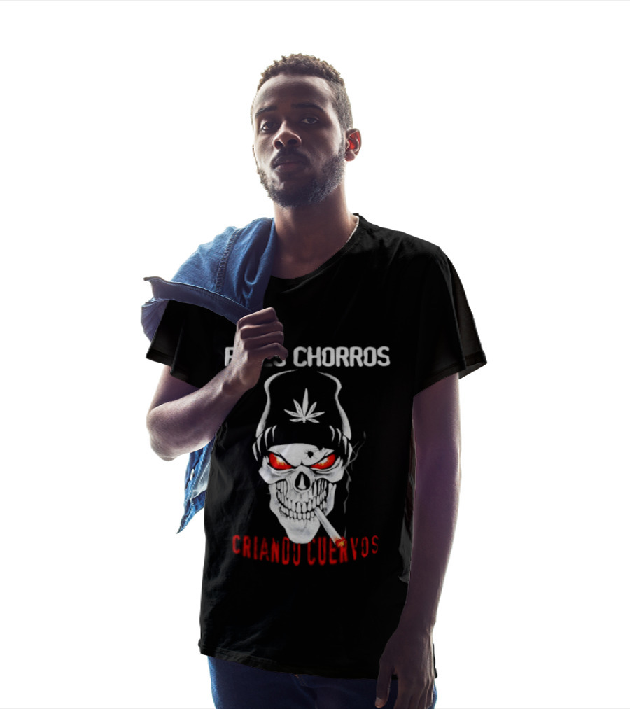 Pibes Chorros Criando Cuervos Skull Marijuana Cumbia Villera T-Shirt