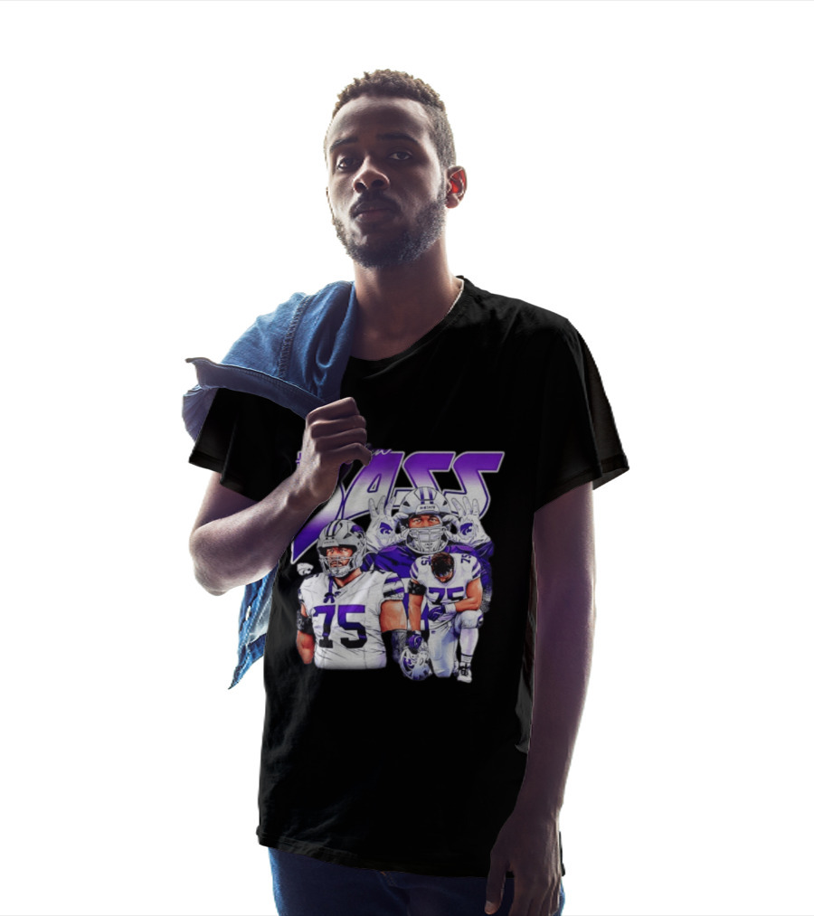 Holden Bass 75 Kansas State Wildcats NCAA Football Player T-Shirt