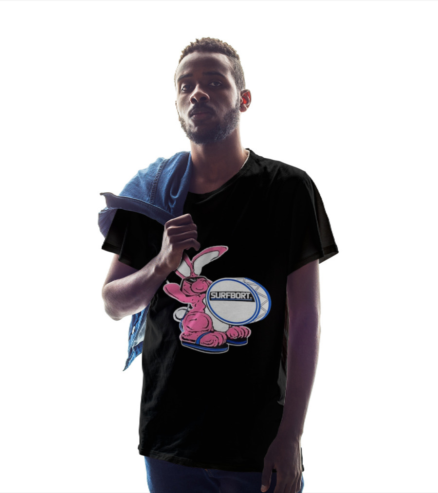 Surfbort Pink Bunny Drummer With Drumsticks And Bass Drum T-Shirt