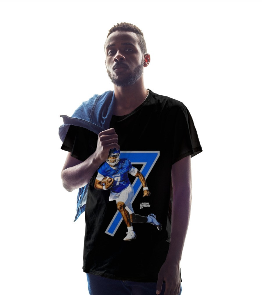 Buffalo Bulls Quarterback Jason Wright Number 7 NCAA Football Star Player T-Shirt