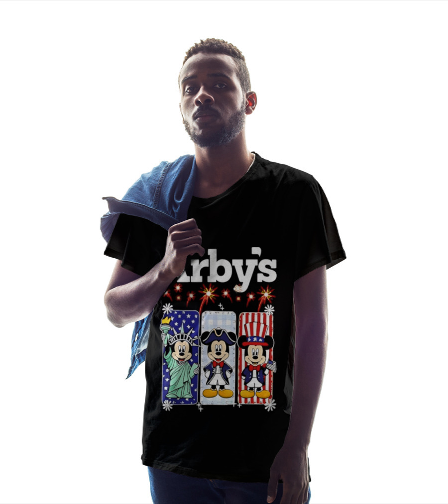 Arby's Mickey Mouse America 250th Anniversary Celebration With Statue Of Liberty And Uncle Sam Styles T-Shirt