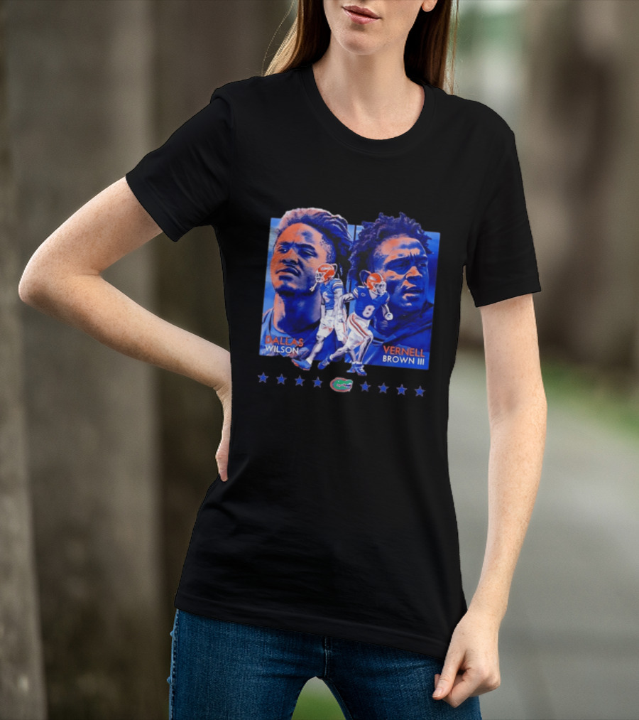 Dallas Wilson Vernell Brown III Florida Gators NCAA Football Player Portraits T-Shirt