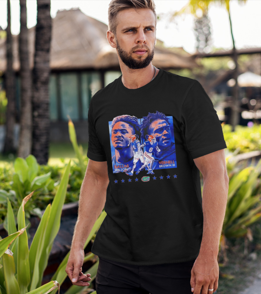 Dallas Wilson Vernell Brown III Florida Gators NCAA Football Player Portraits T-Shirt