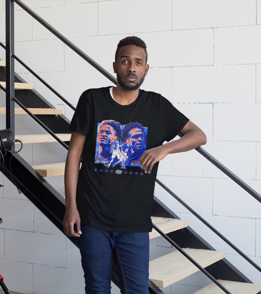 Dallas Wilson Vernell Brown III Florida Gators NCAA Football Player Portraits T-Shirt