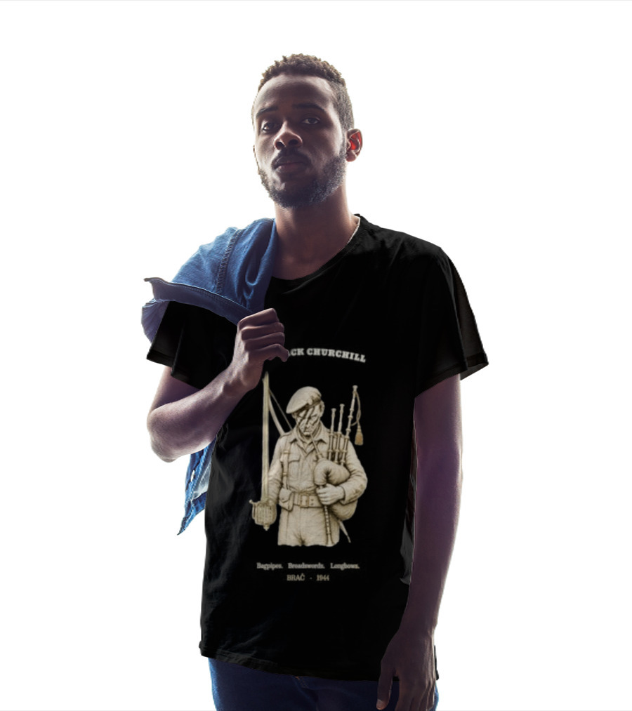 Mad Jack Churchill Bagpipes Broadswords Longbows Brač 1944 WWII Legendary Figure T-Shirt