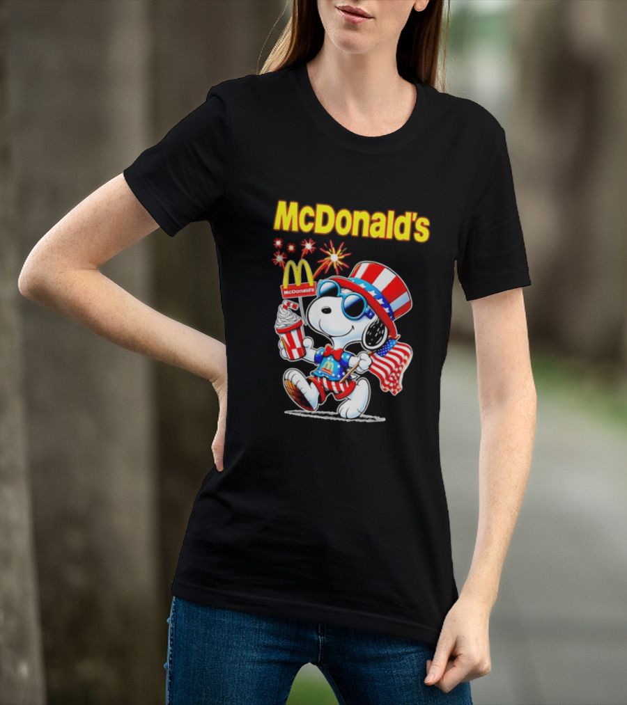 Snoopy McDonald's American Celebration 1776 2026 250th Anniversary Patriotic T-Shirt