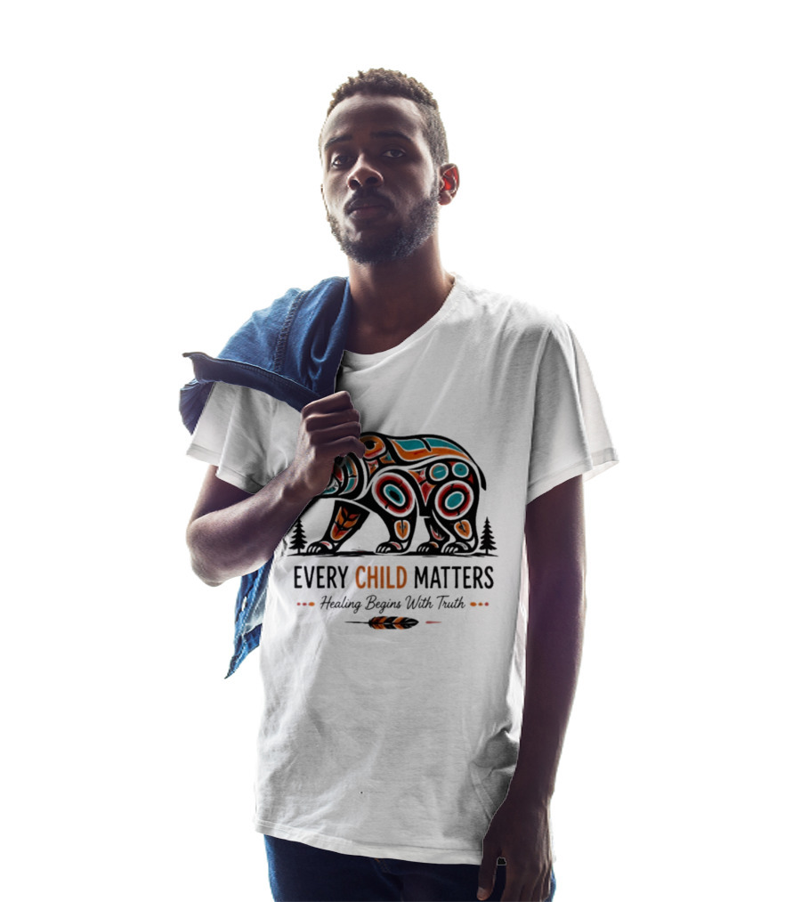 Every Child Matters Bear Healing Begins With Truth Indigenous T-Shirt