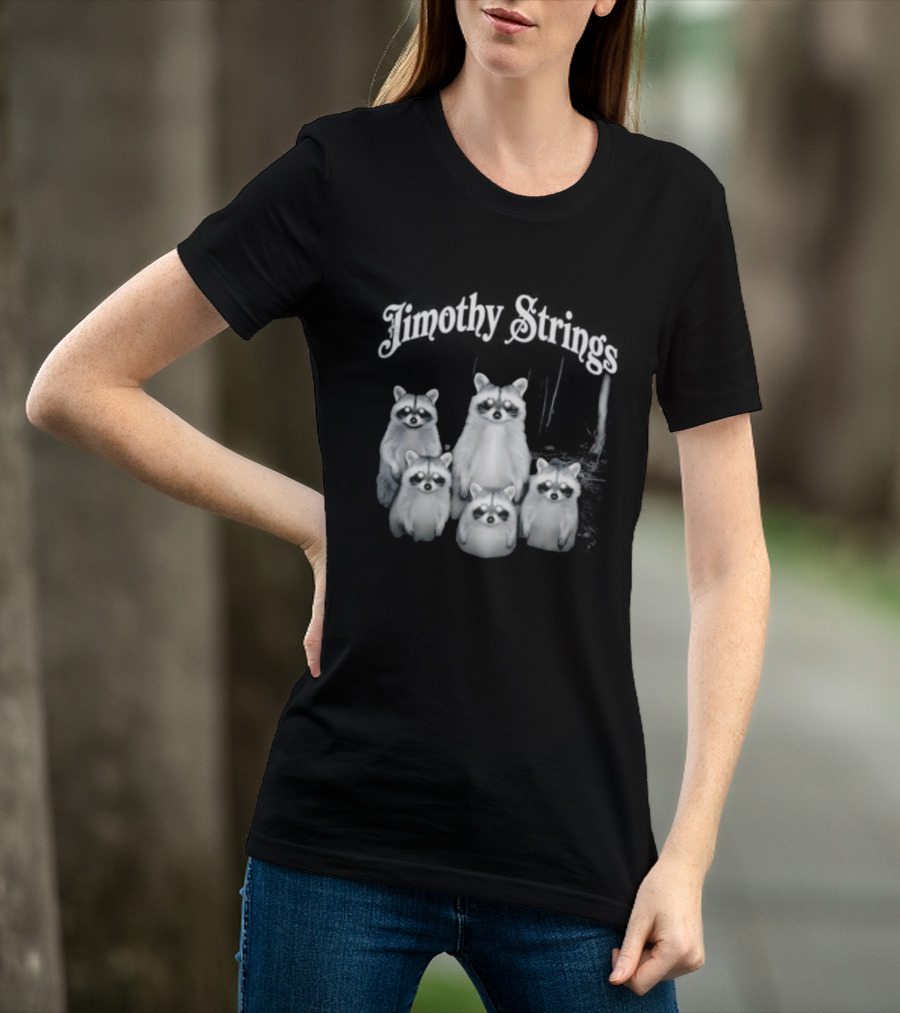 Jimothy Strings Cute Raccoon Family T-Shirt