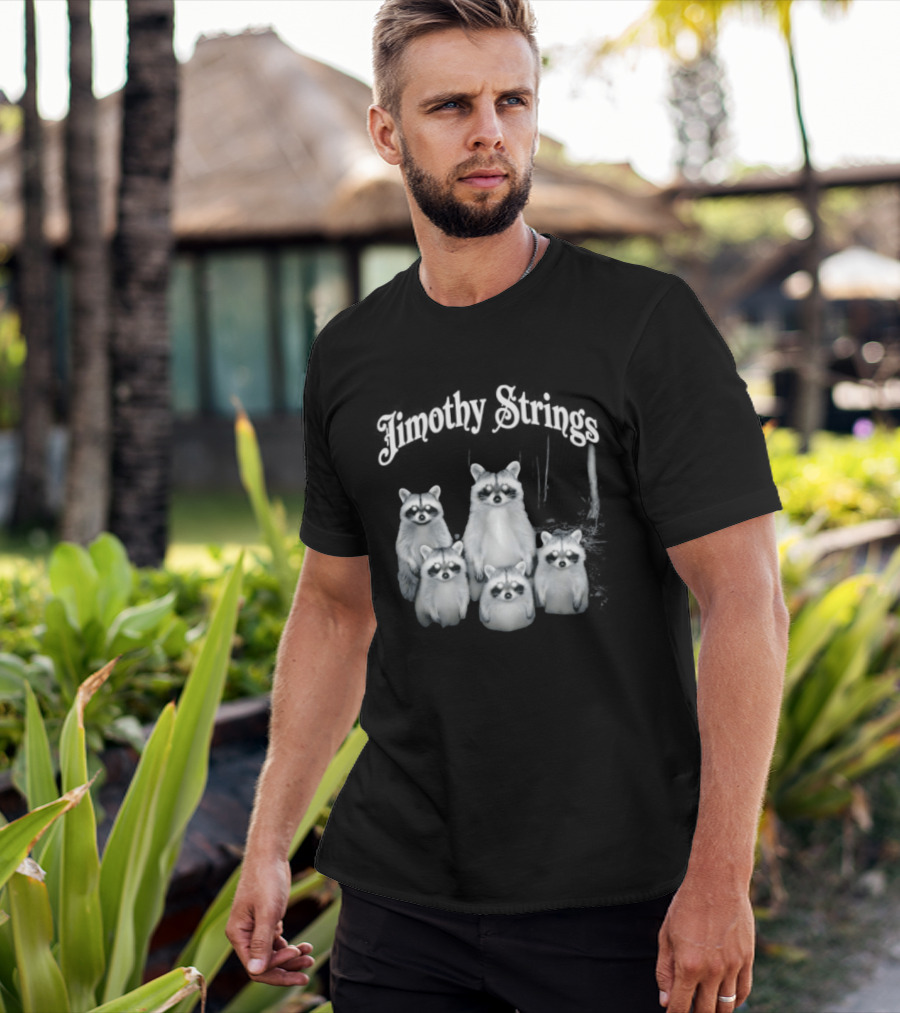 Jimothy Strings Cute Raccoon Family T-Shirt