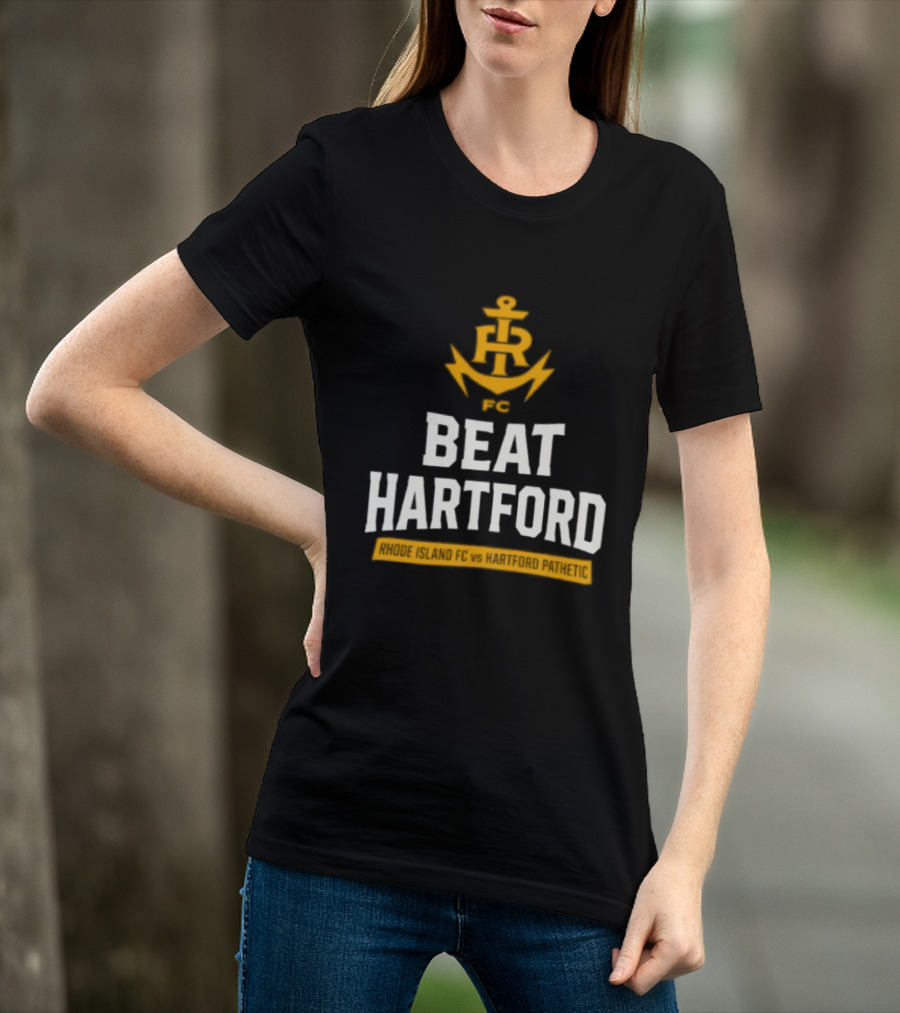 Rhode Island FC Beat Hartford Anchor Icon Above T-Shirt