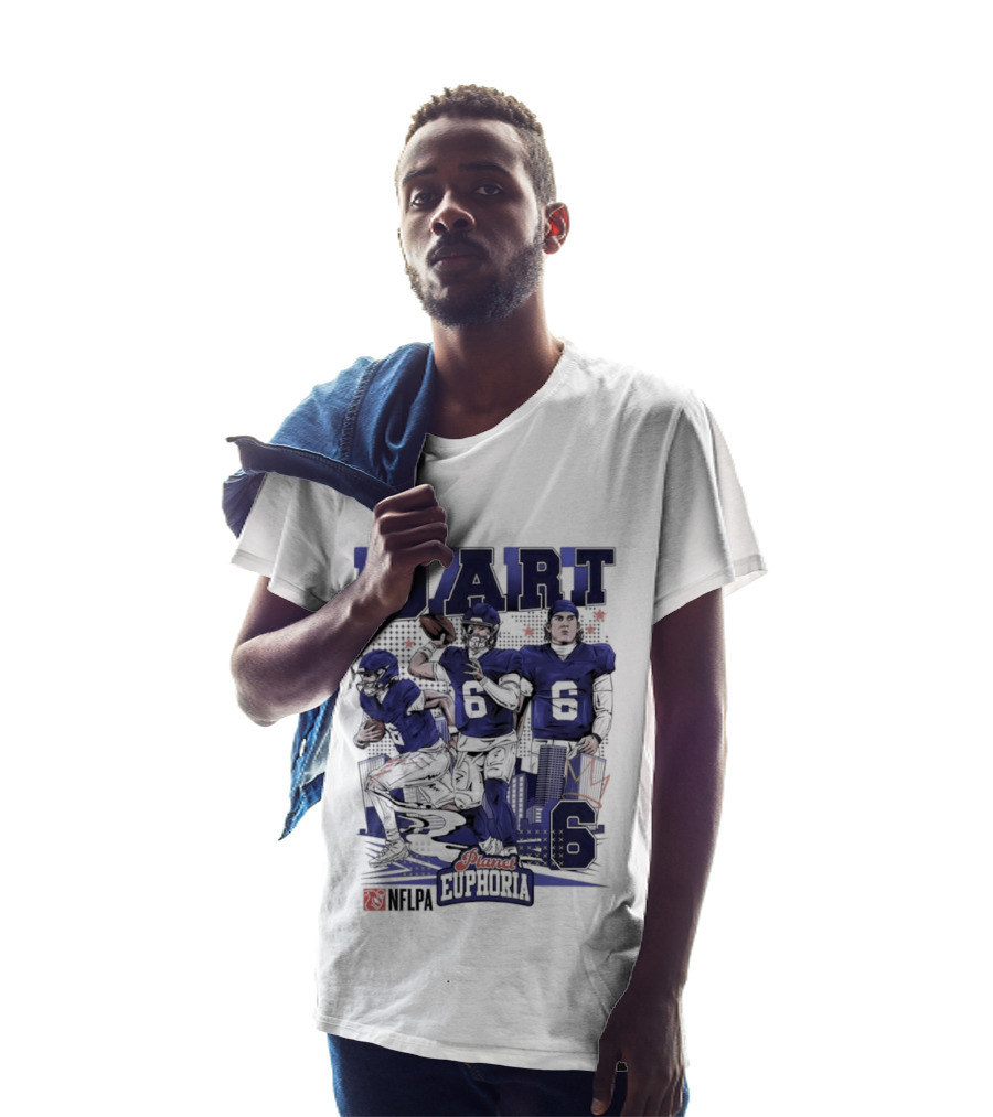 Jaxson Dart #6 New York Giants Football Comic Superpower Quarterback T-Shirt